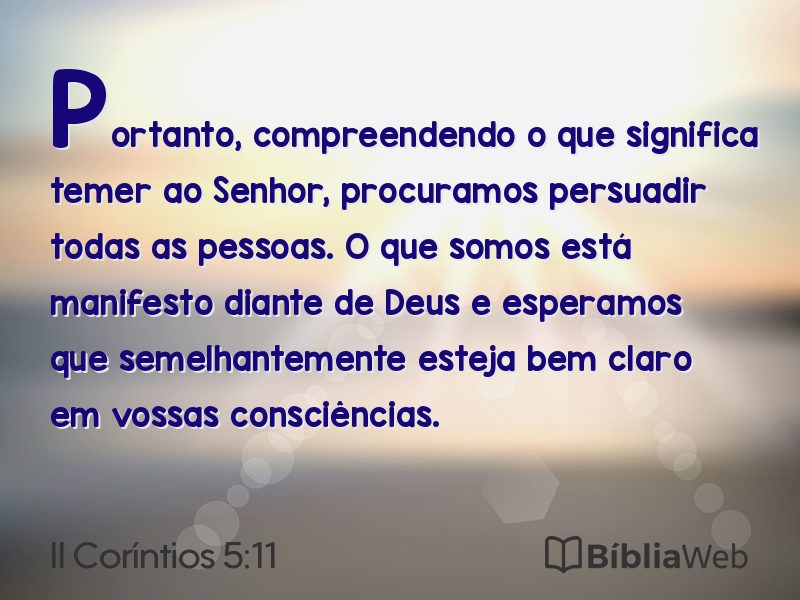 II Coríntios 5:11 em imagem para compartilhar