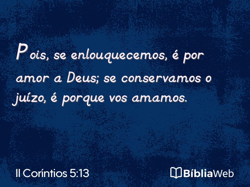 II Coríntios 5:13 em imagem para compartilhar