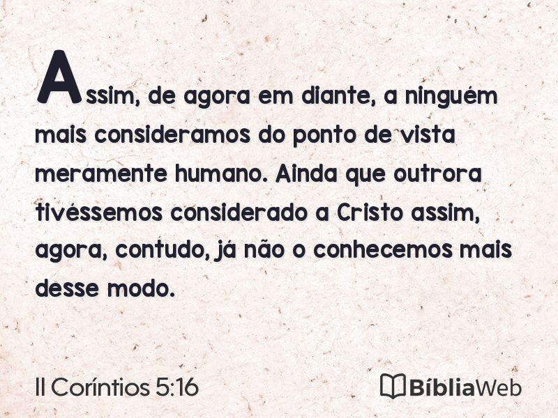 II Coríntios 5:16 em imagem para compartilhar