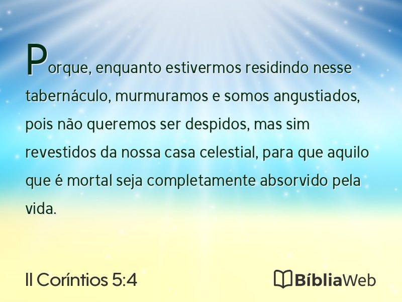 II Coríntios 5:4 em imagem para compartilhar