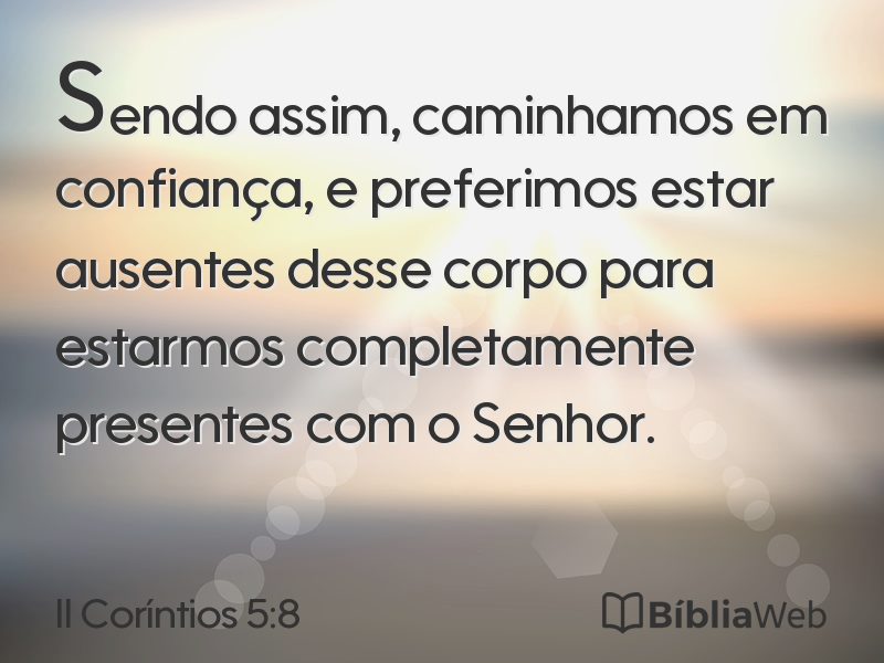 II Coríntios 5:8 em imagem para compartilhar