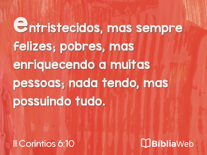 II Coríntios 6:10 em imagem para compartilhar