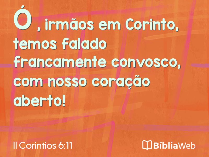 II Coríntios 6:11 em imagem para compartilhar