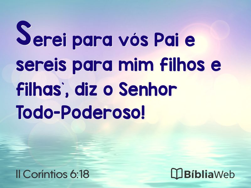 II Coríntios 6:18 em imagem para compartilhar