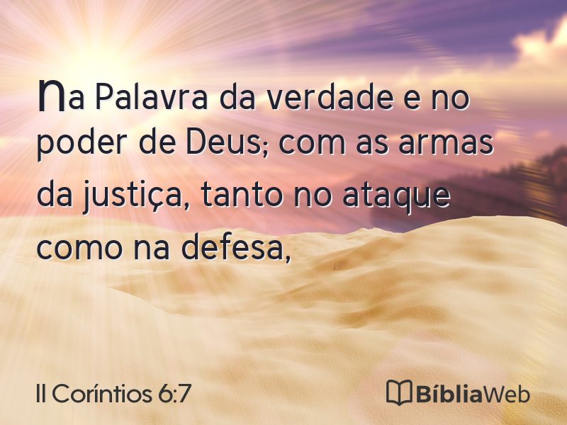 II Coríntios 6:7 em imagem para compartilhar