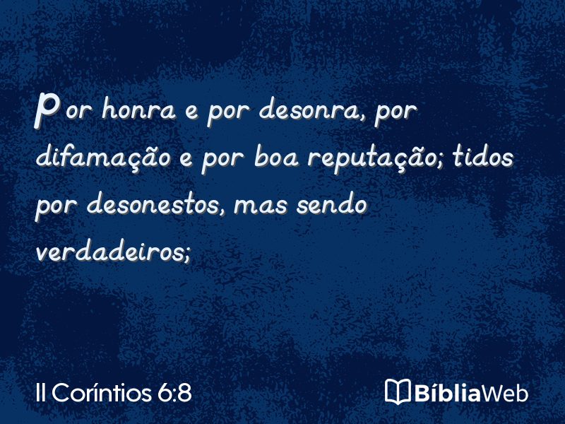 II Coríntios 6:8 em imagem para compartilhar