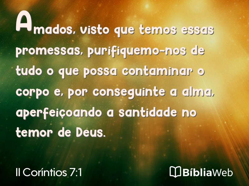 II Coríntios 7:1 em imagem para compartilhar