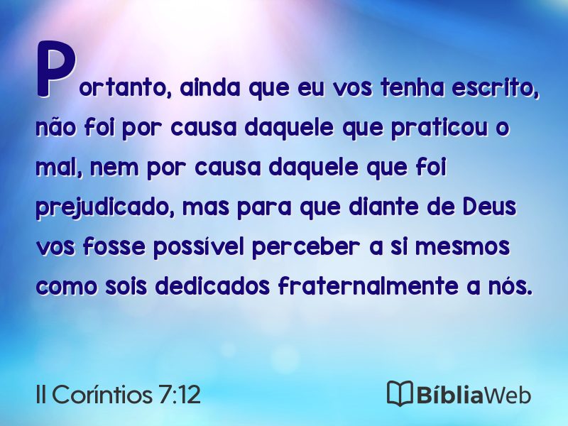 II Coríntios 7:12 em imagem para compartilhar