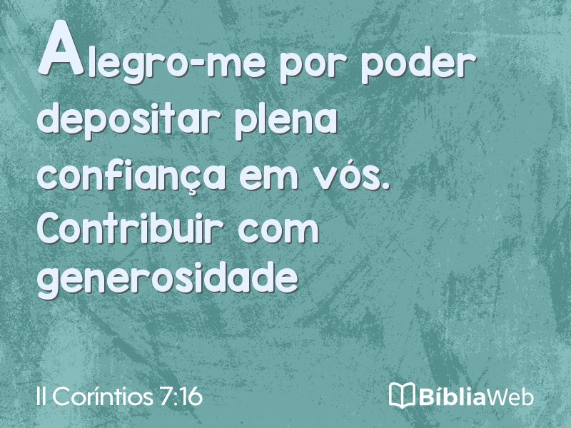 II Coríntios 7:16 em imagem para compartilhar