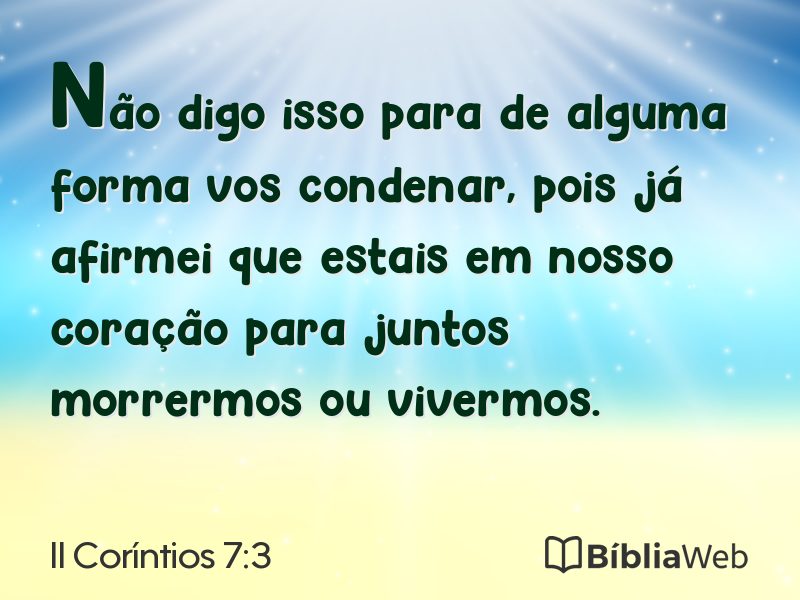 II Coríntios 7:3 em imagem para compartilhar