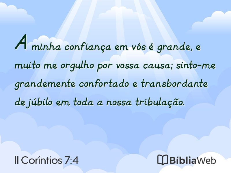 II Coríntios 7:4 em imagem para compartilhar