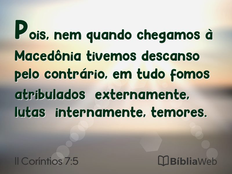 II Coríntios 7:5 em imagem para compartilhar