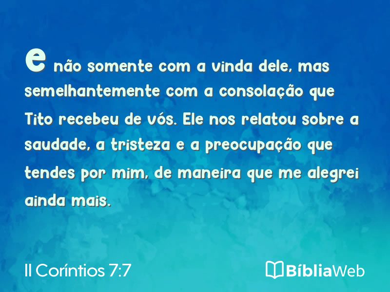 II Coríntios 7:7 em imagem para compartilhar