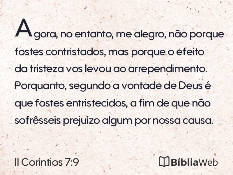 II Coríntios 7:9 em imagem para compartilhar