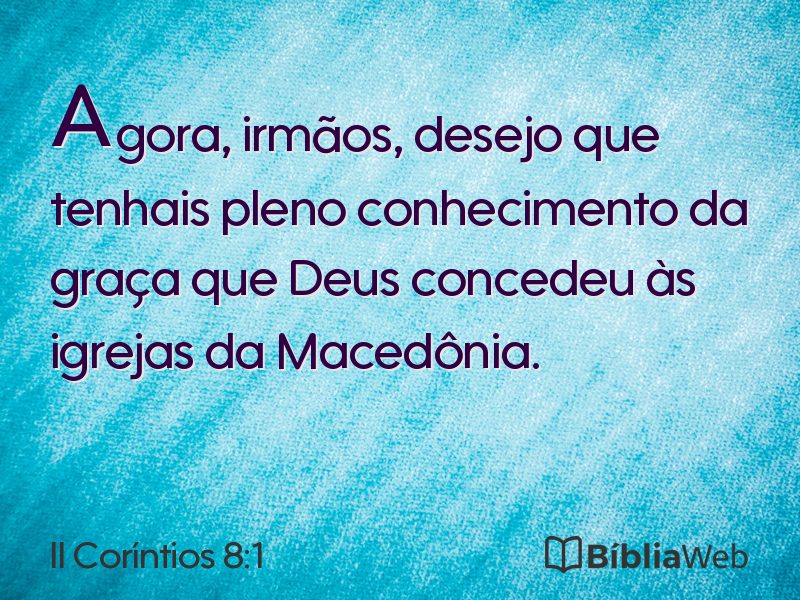 II Coríntios 8:1 em imagem para compartilhar