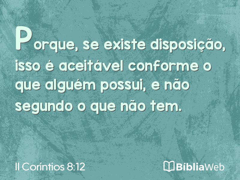 II Coríntios 8:12 em imagem para compartilhar