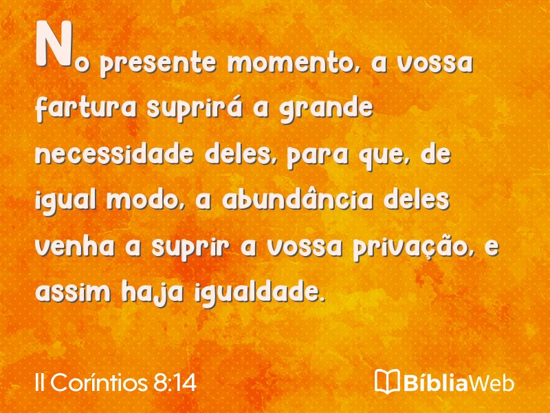 II Coríntios 8:14 em imagem para compartilhar