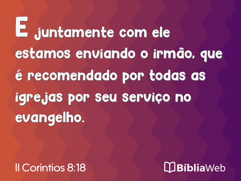 II Coríntios 8:18 em imagem para compartilhar