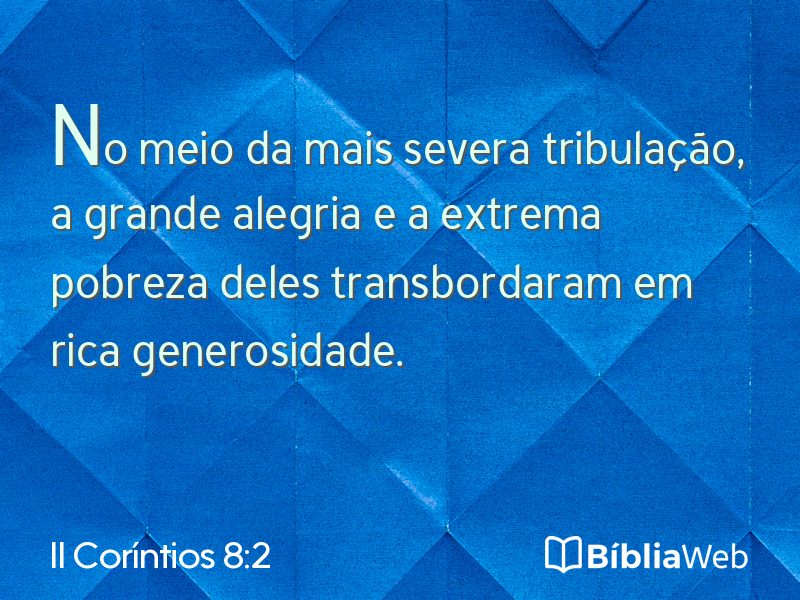 II Coríntios 8:2 em imagem para compartilhar