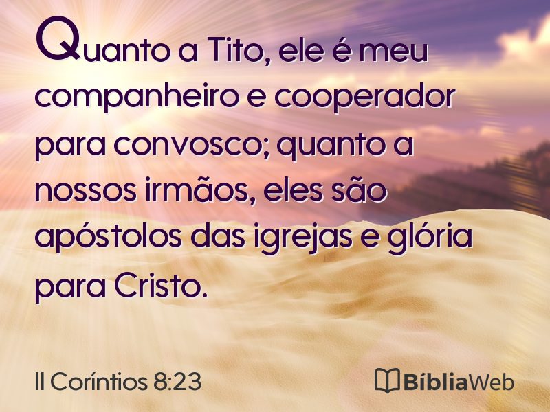 II Coríntios 8:23 em imagem para compartilhar