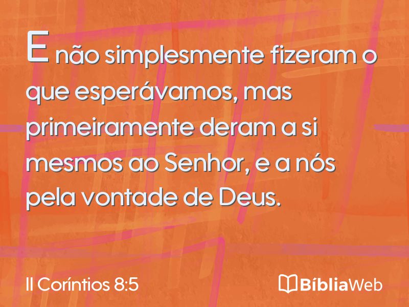 II Coríntios 8:5 em imagem para compartilhar