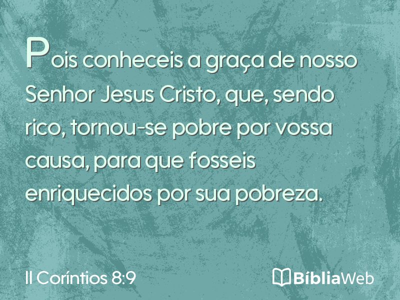 II Coríntios 8:9 em imagem para compartilhar