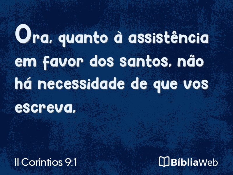 II Coríntios 9:1 em imagem para compartilhar