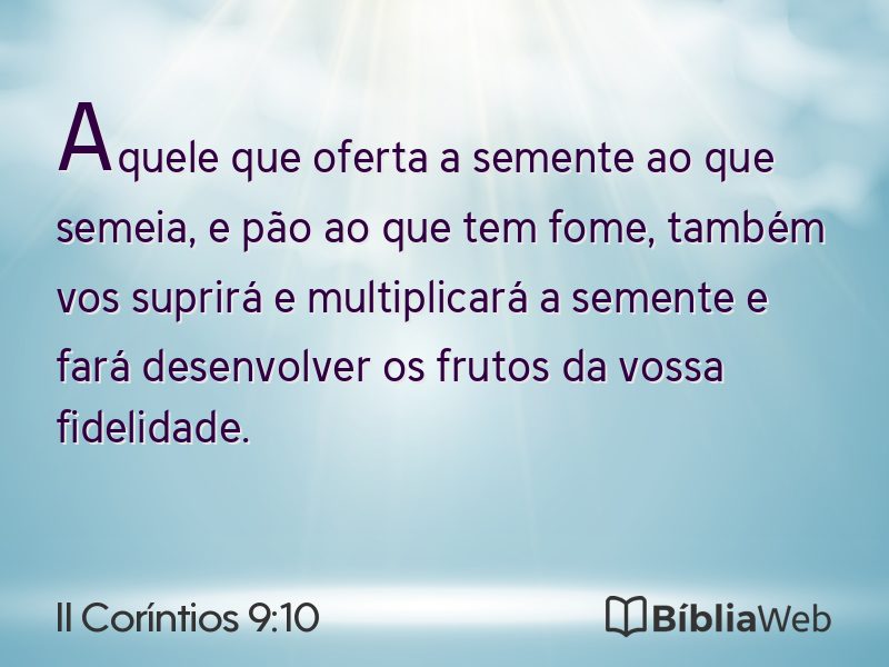 II Coríntios 9:10 em imagem para compartilhar