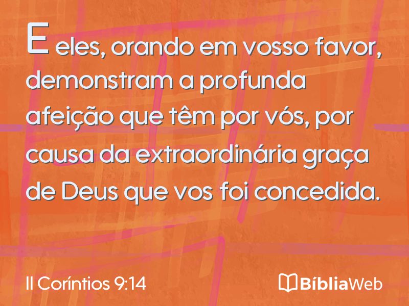 II Coríntios 9:14 em imagem para compartilhar