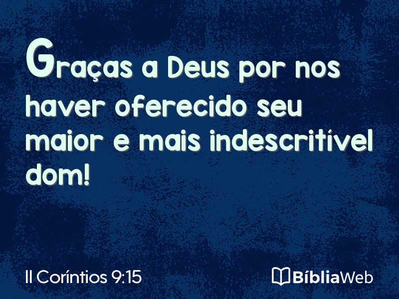 II Coríntios 9:15 em imagem para compartilhar
