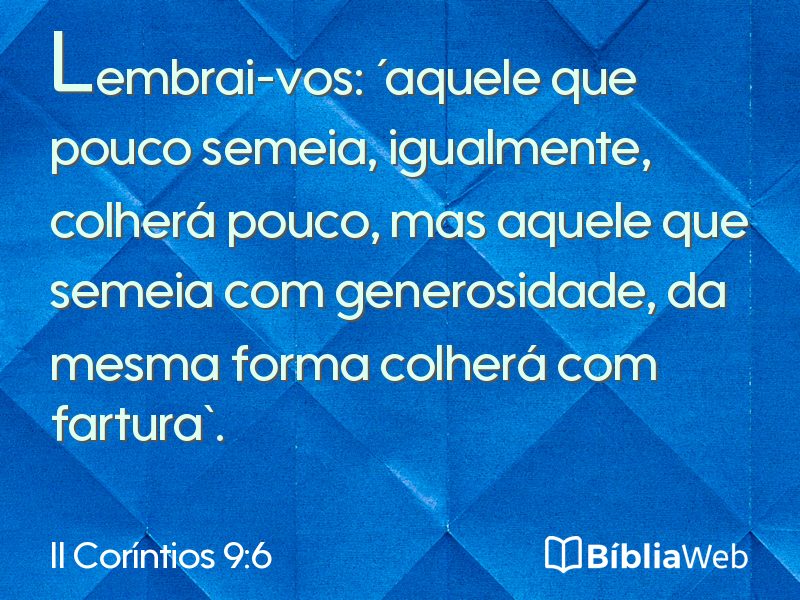II Coríntios 9:6 em imagem para compartilhar
