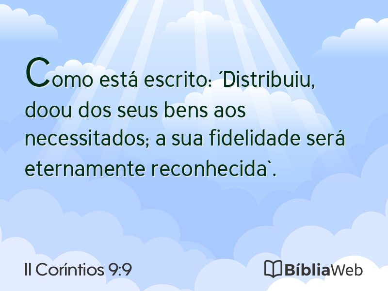 II Coríntios 9:9 em imagem para compartilhar