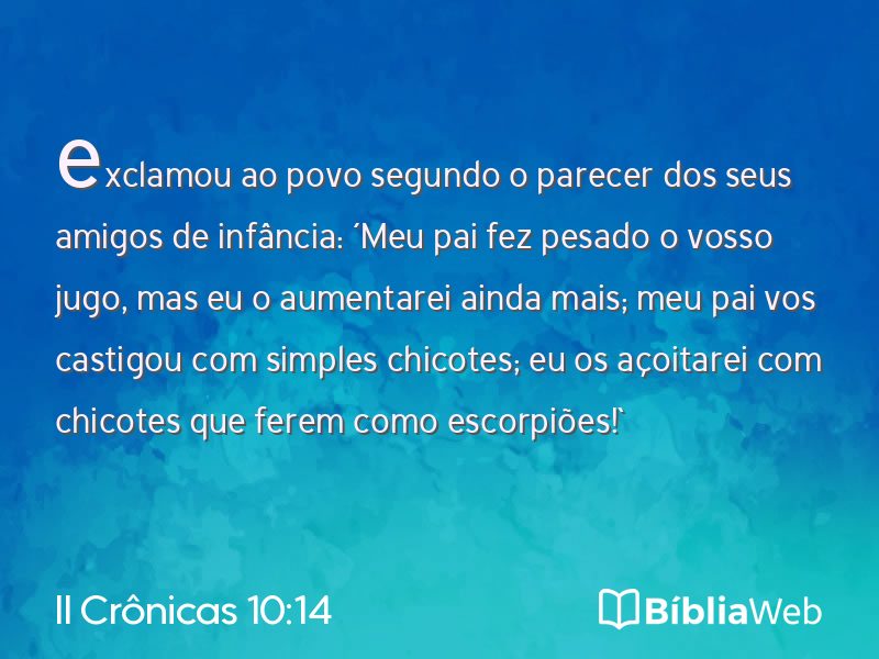 II Crônicas 10:14 em imagem para compartilhar