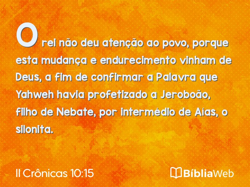II Crônicas 10:15 em imagem para compartilhar