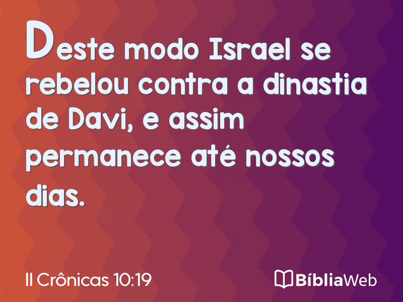 II Crônicas 10:19 em imagem para compartilhar