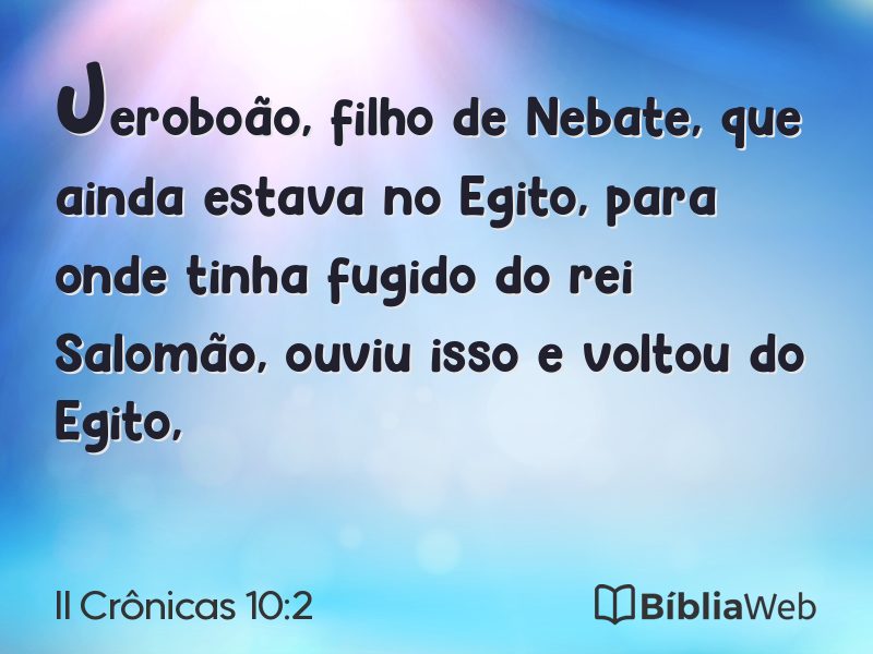 II Crônicas 10:2 em imagem para compartilhar