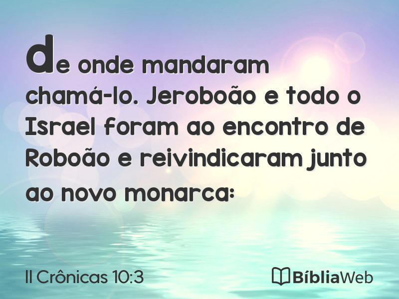 II Crônicas 10:3 em imagem para compartilhar
