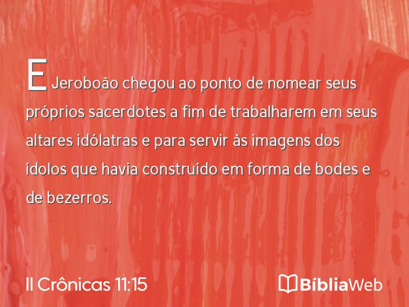 II Crônicas 11:15 em imagem para compartilhar