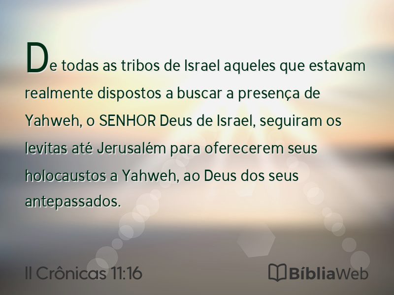 II Crônicas 11:16 em imagem para compartilhar
