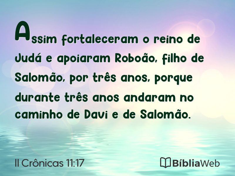 II Crônicas 11:17 em imagem para compartilhar