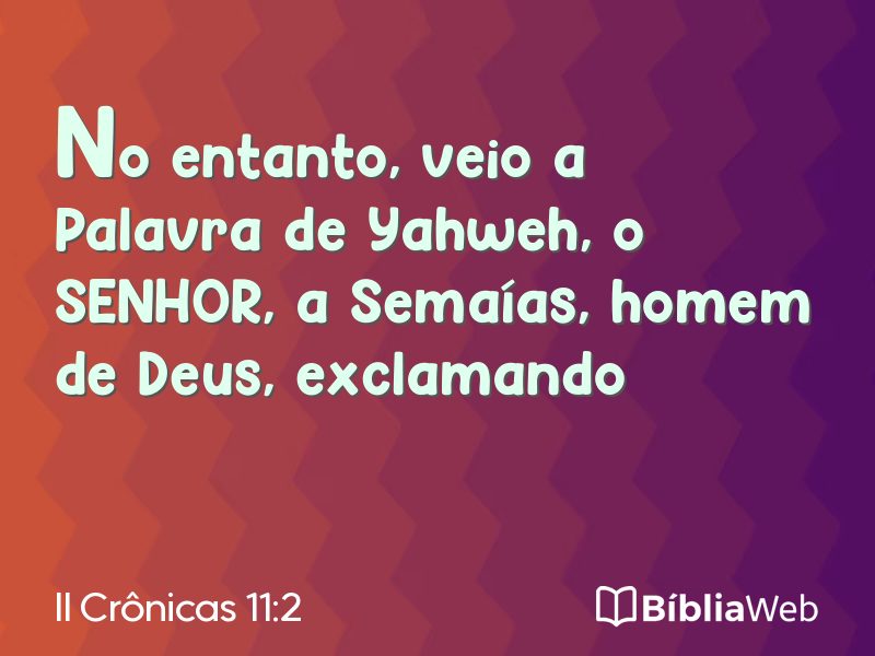 II Crônicas 11:2 em imagem para compartilhar