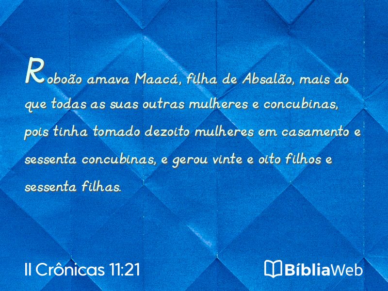 II Crônicas 11:21 em imagem para compartilhar