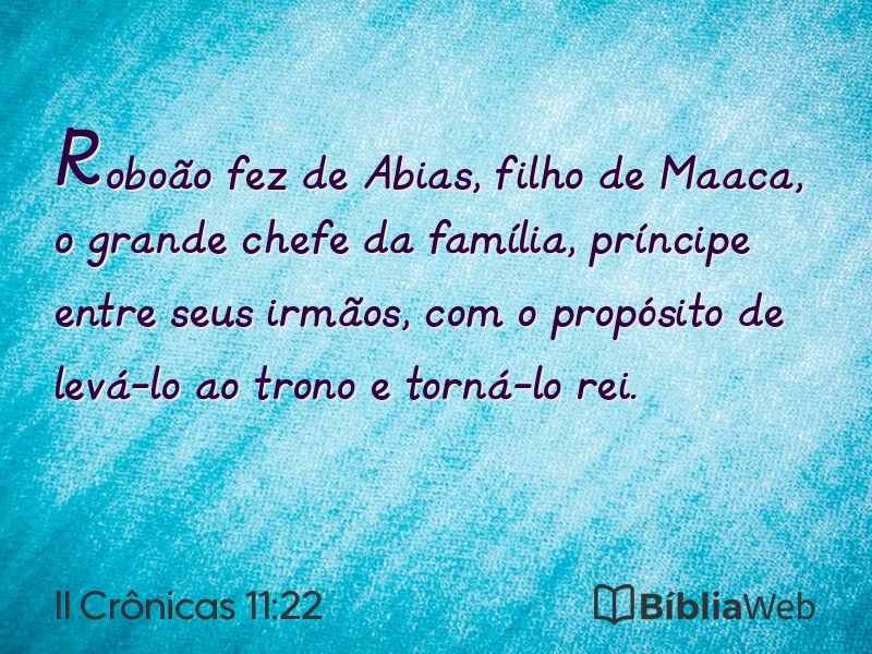 II Crônicas 11:22 em imagem para compartilhar