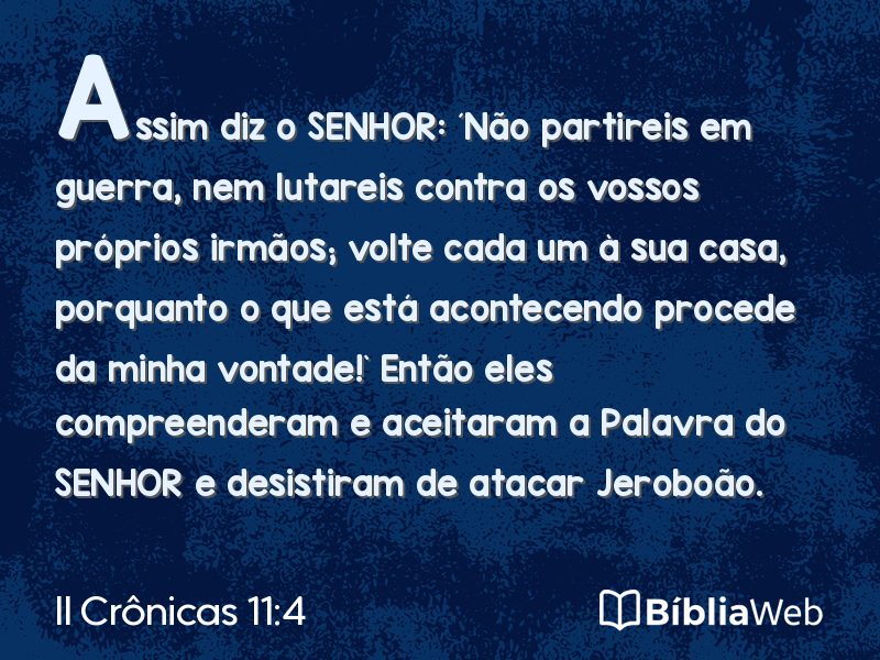 II Crônicas 11:4 em imagem para compartilhar