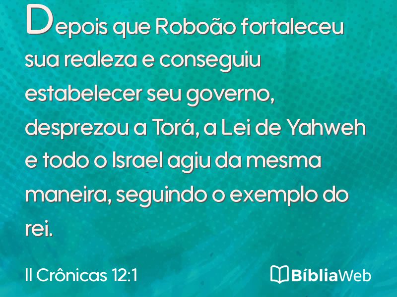 II Crônicas 12:1 em imagem para compartilhar