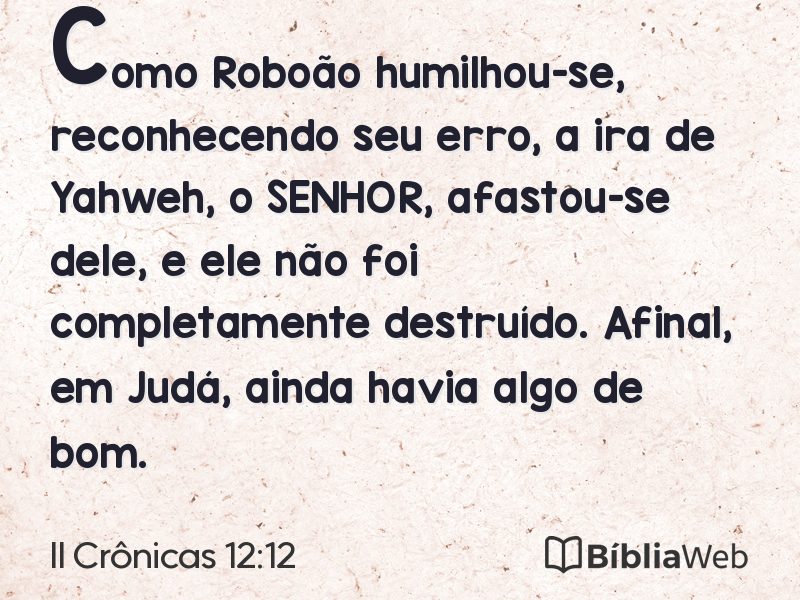 II Crônicas 12:12 em imagem para compartilhar