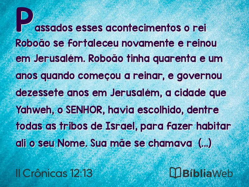 II Crônicas 12:13 em imagem para compartilhar