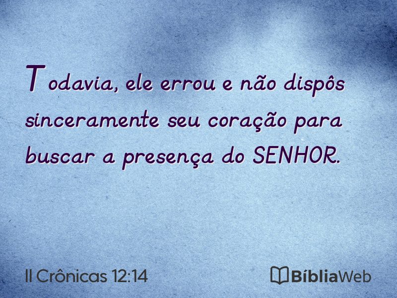 II Crônicas 12:14 em imagem para compartilhar