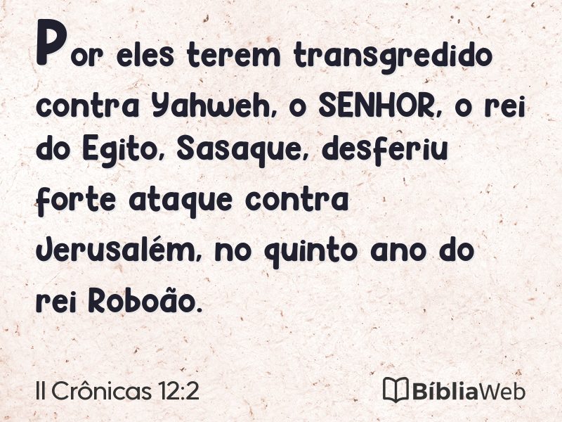 II Crônicas 12:2 em imagem para compartilhar