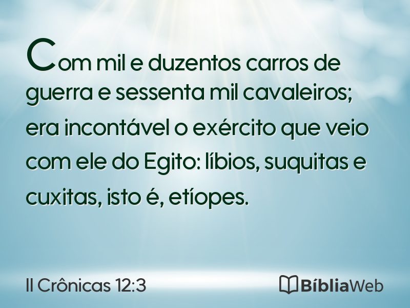 II Crônicas 12:3 em imagem para compartilhar